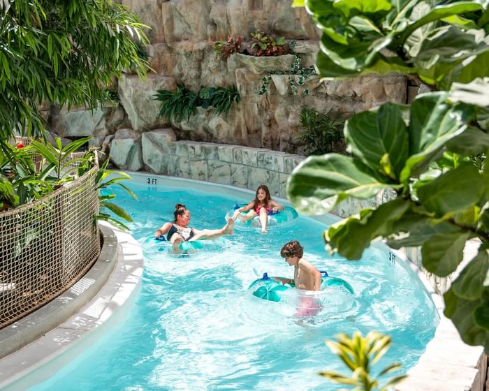 Family enjoying, Drift Lazy River, Island Waterpark at Showboat