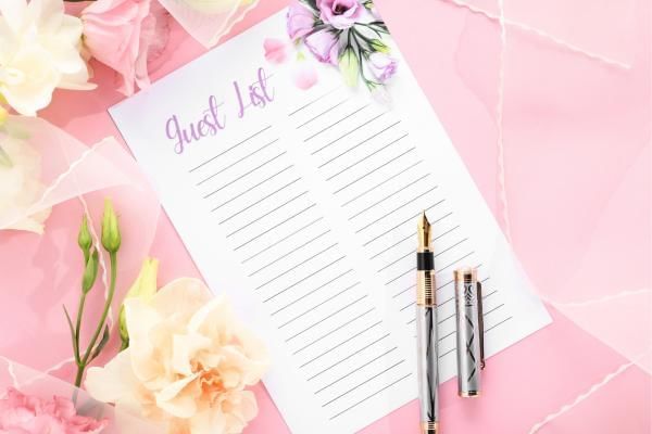 Guest list about to be written for an intimate wedding, a great way to save money on a wedding