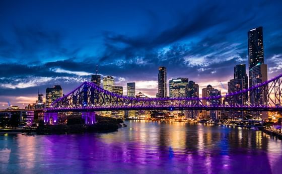 Cityscape view of Sydney Harbor Bridge near Amora Hotel