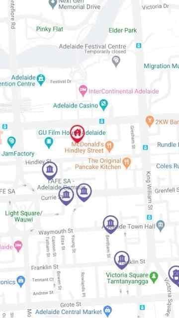 UniLodge Metro Adelaide Map