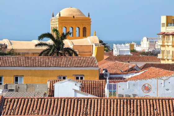 Building of the Cartagena city near Hotel Charleston