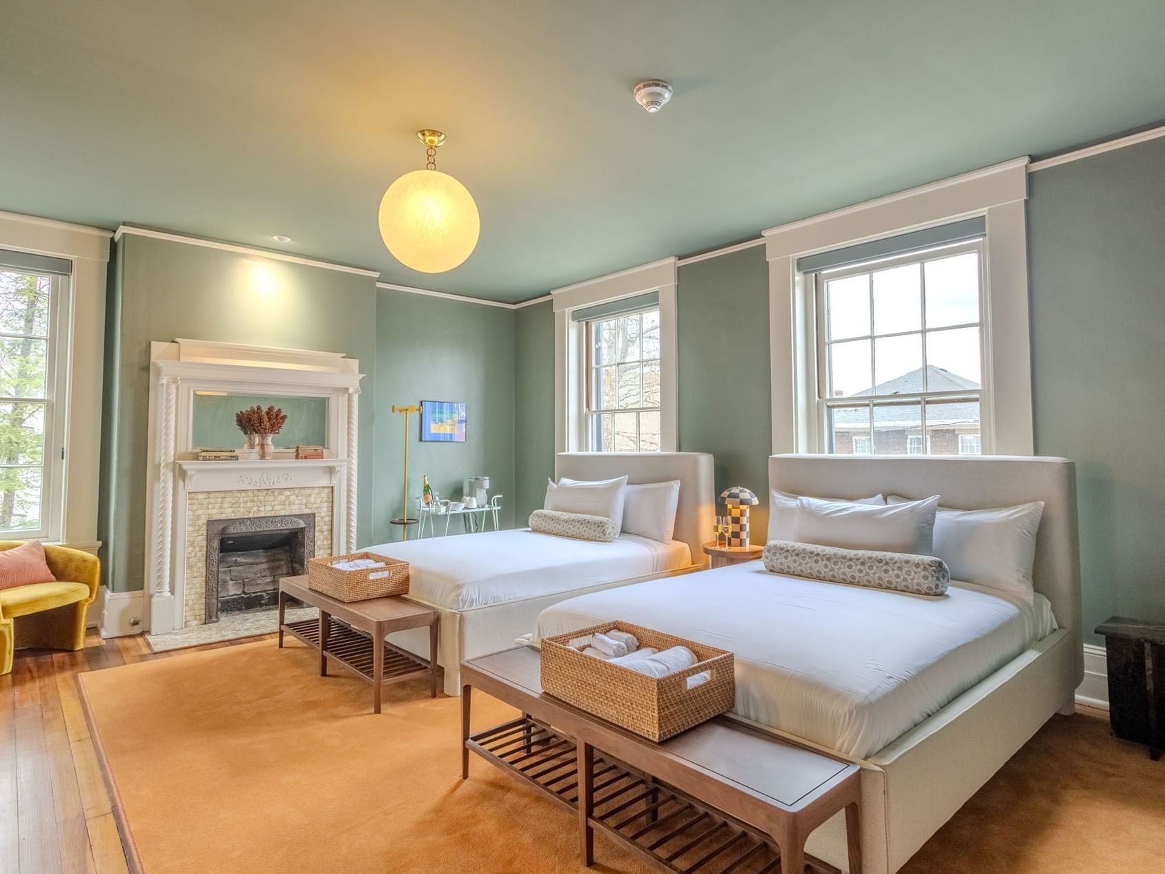 Experience boutique hospitality in the Luxury Two Queen Room at The Ashbrook Hotel, Frankfort KY.