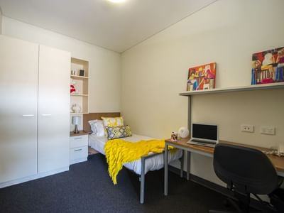 Bedroom with Study Desk and Wardrobe