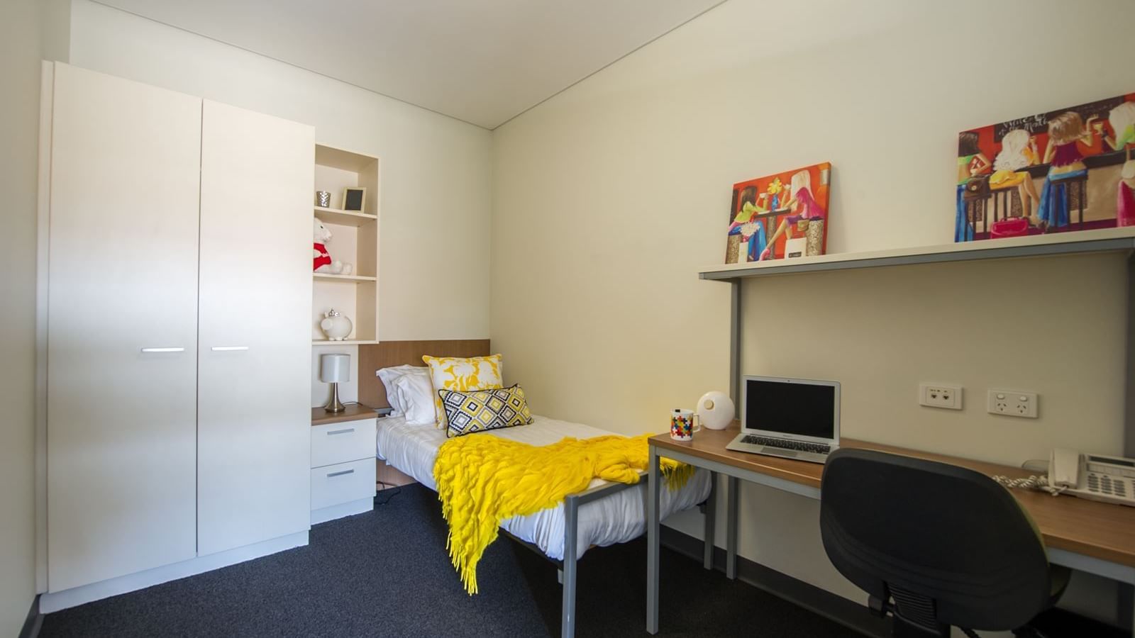 Bedroom with Study Desk and Wardrobe