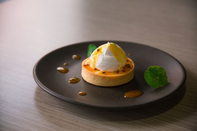 Close-up of Lemon Tart served at Ibis Adelaide