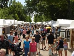 People walking in a market fair
