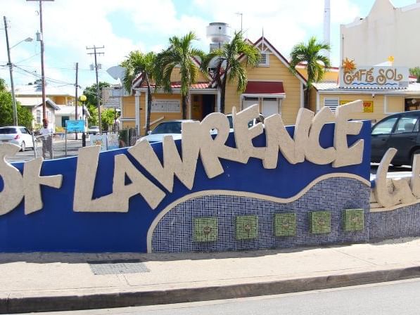 St. Lawrence Gap monument sign near Dover Beach Hotel