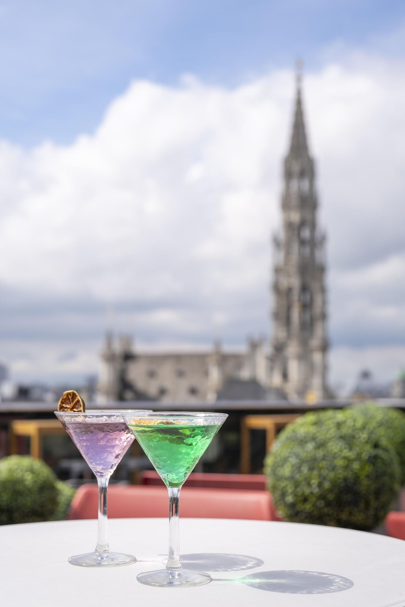 Cocktails served at Warwick Brussels Rooftop