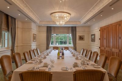 Interior view of Blue Room Dinner at Orsett Hall Hotel