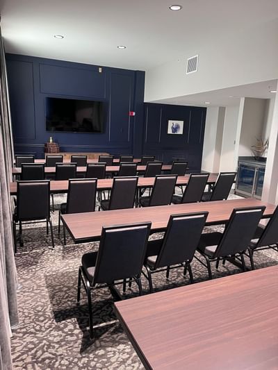 The Alcove event space classroom set up at Hotel at Old Town