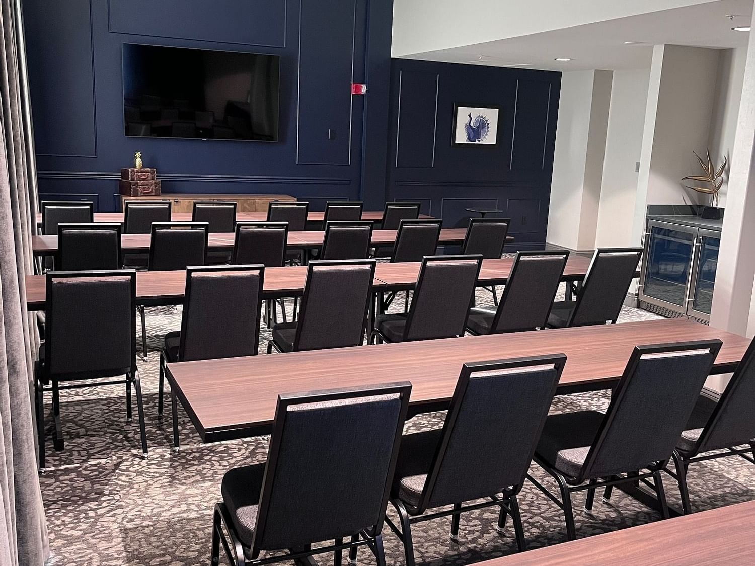 The Alcove event space at Hotel at Old Town in a classroom style set up