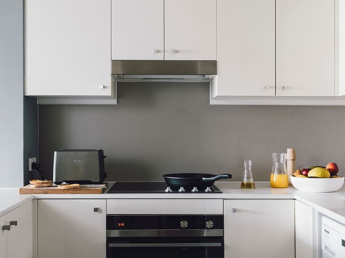 Kitchen appliances in 1 Bedroom Superior Suite with City Views at Quay West Suites Melbourne