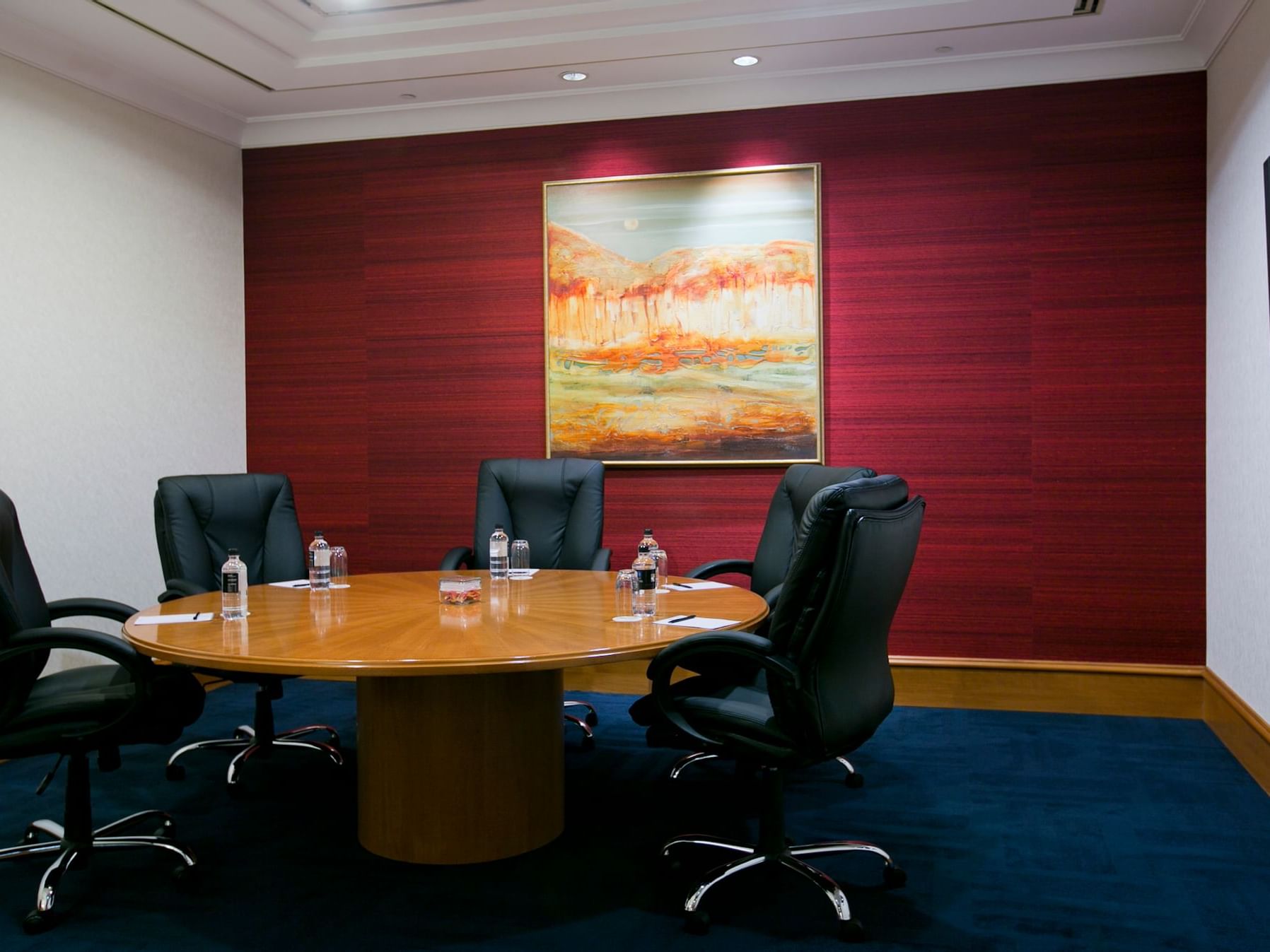 A view of a round Meeting table in Duxton Hotel Perth