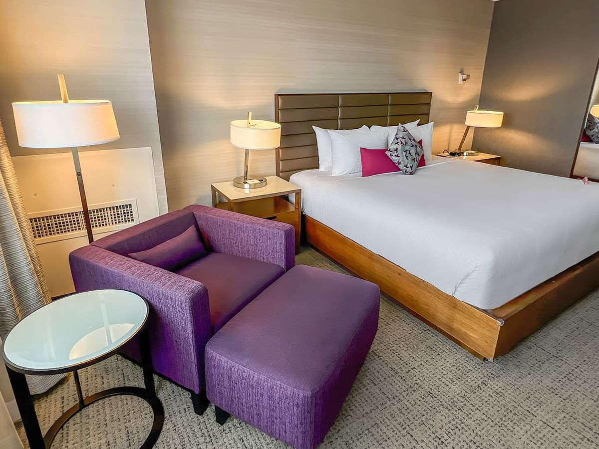 Bedroom of a hotel suite