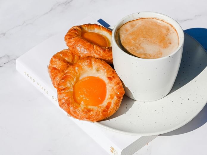 American Coffee with Small Danish