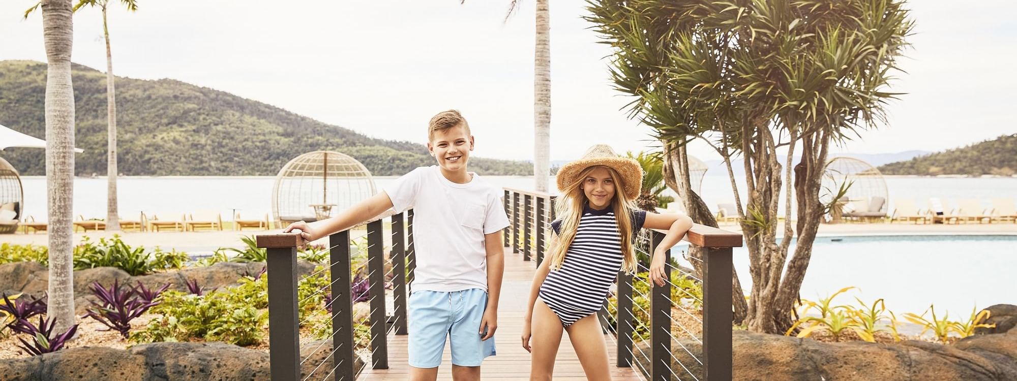 Kids standing on the bridge at Daydream Island Resort