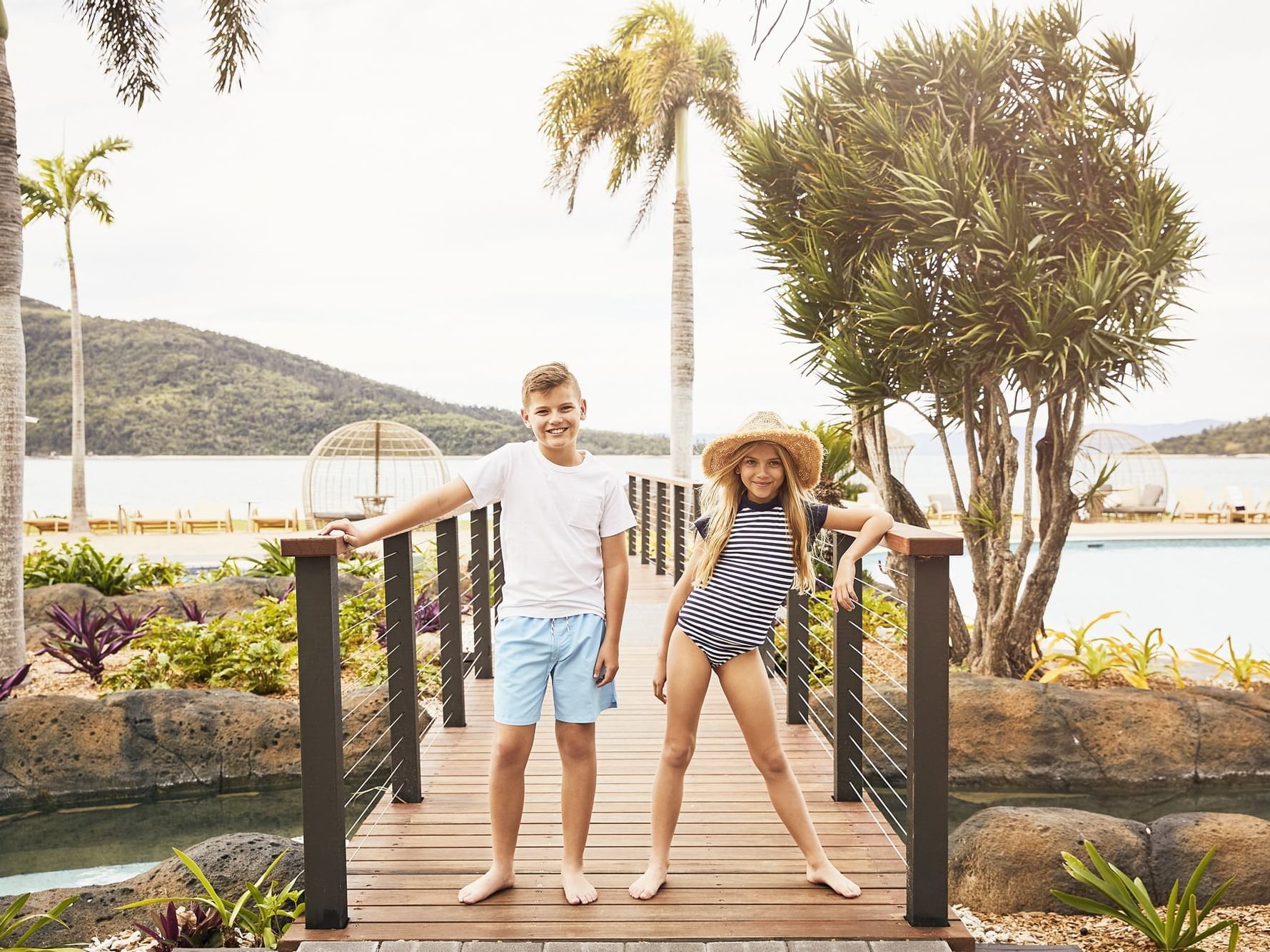 Kids standing on the bridge at Daydream Island Resort