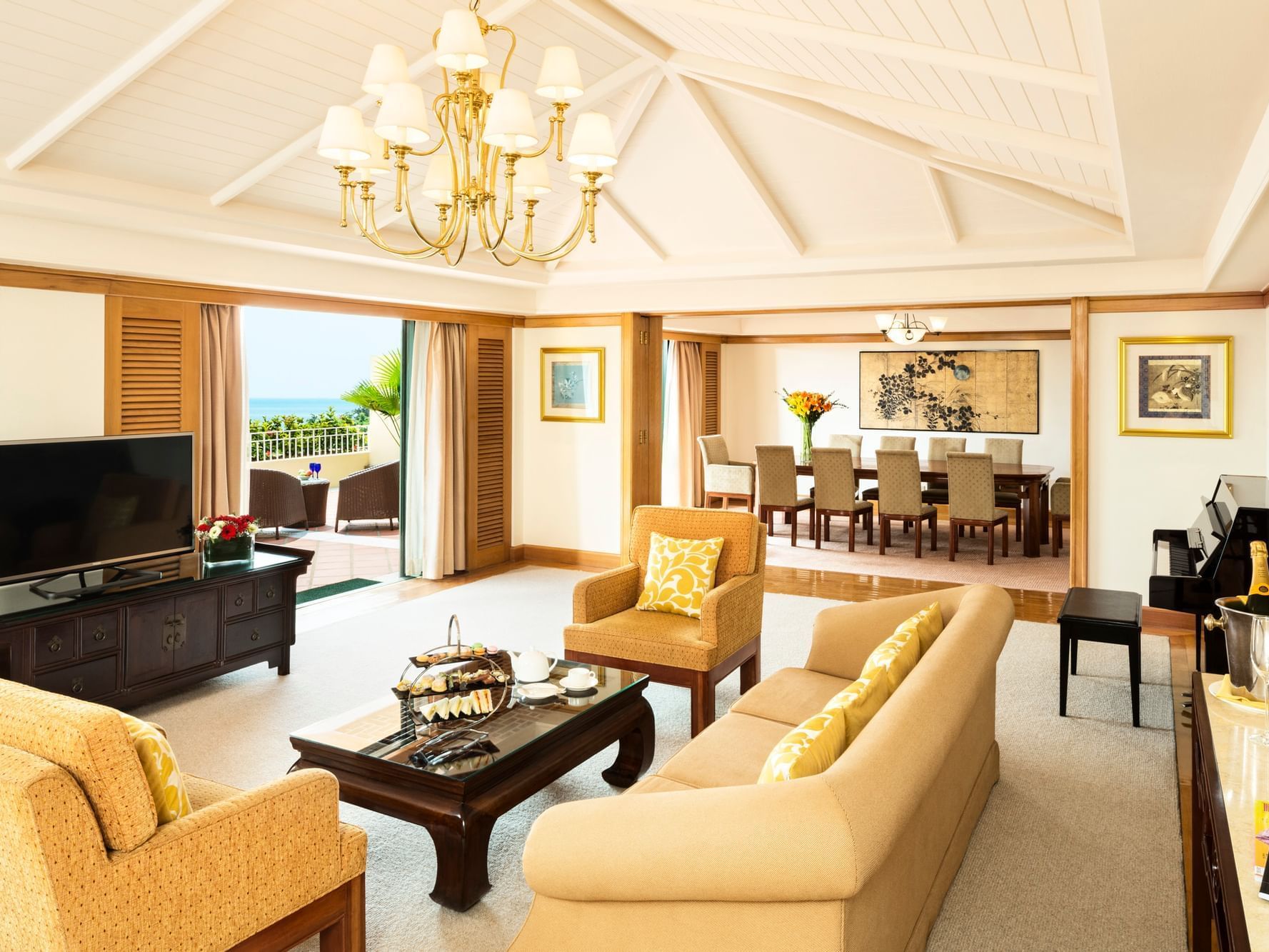 Living area in Presidential Suite at Grand Coloane Resort