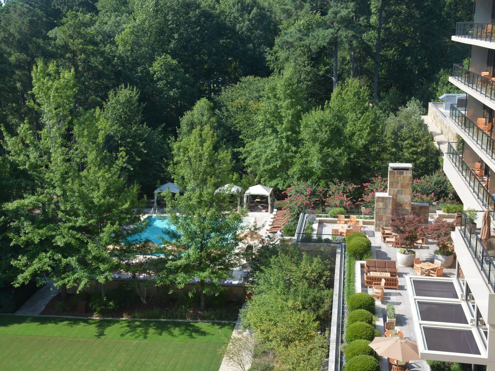 Aerial view of the hotel exterior & surroundings at The Umstead Hotel and Spa