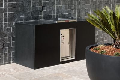 The Outdoor BBQ terrace by a plant pot at Hotel Knightsbridge