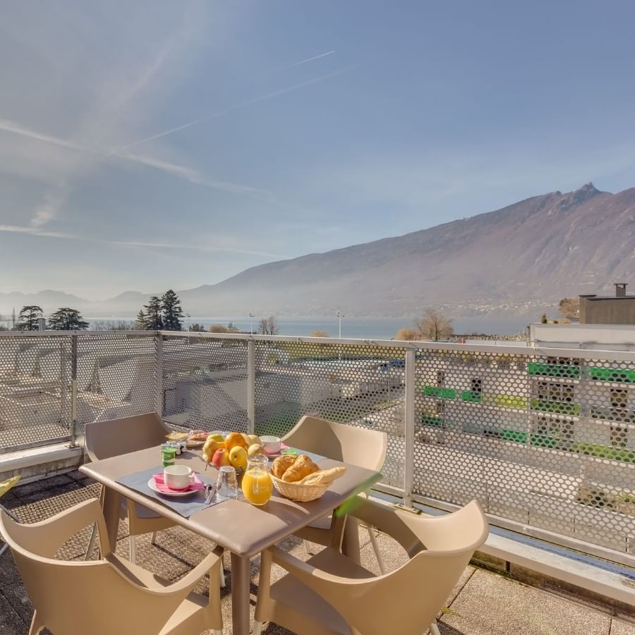 Terrace at ResidHotel Aix-les-Bains Azuréa