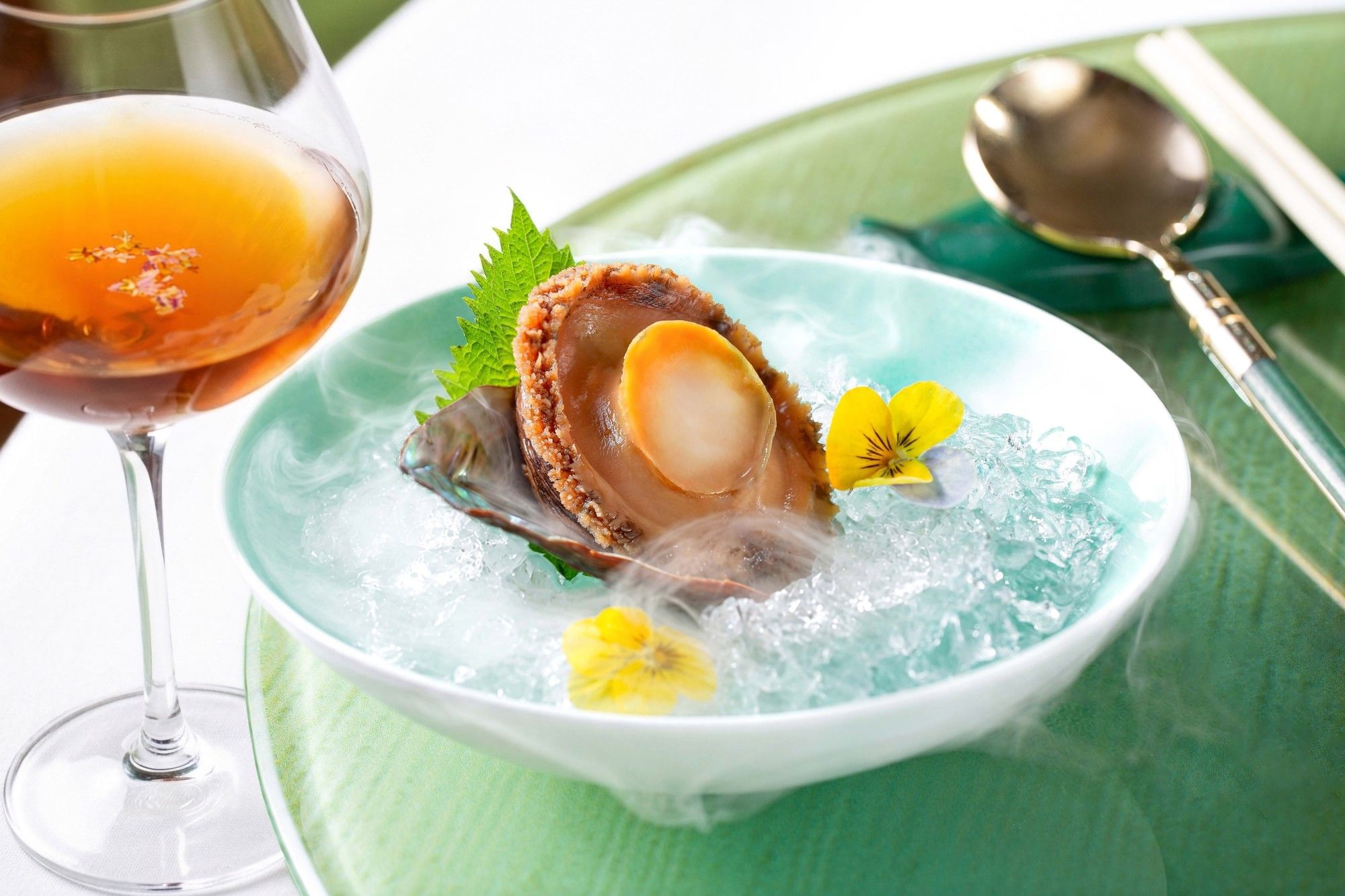 Chilled Drunken Abalone with Whisper of Joy Sparkling Tea