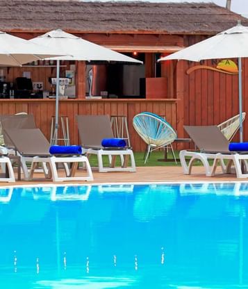 Chaise lounges in Coco Pool Bar at Labranda Corralejo Village