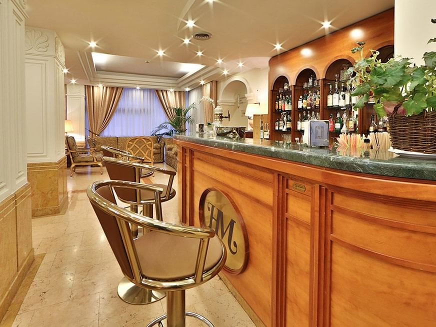 View of the Bar counter & seating area at Extro Hotels