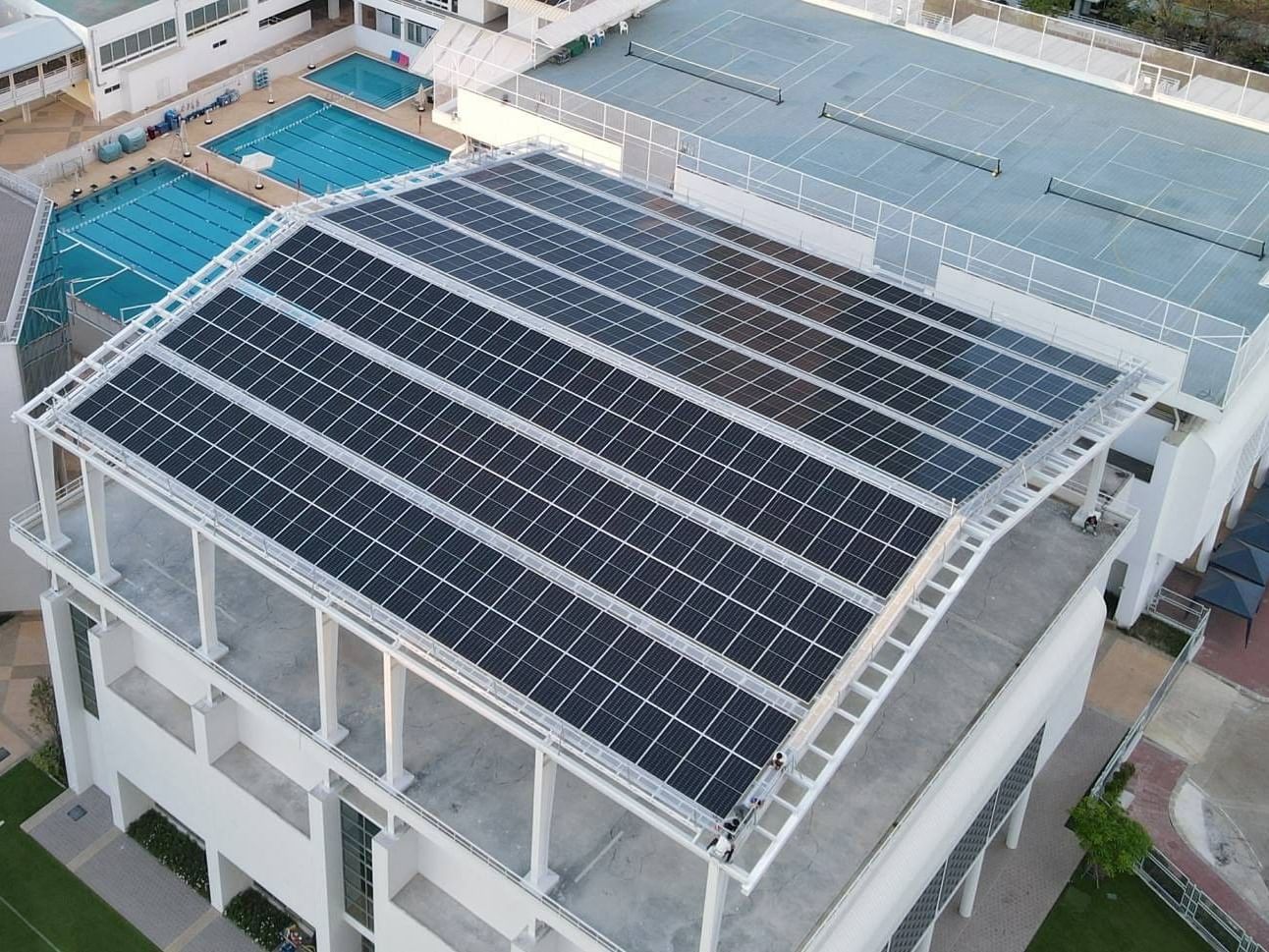 Soral Panels on the rooftop at Chatrium Hotels & Residences