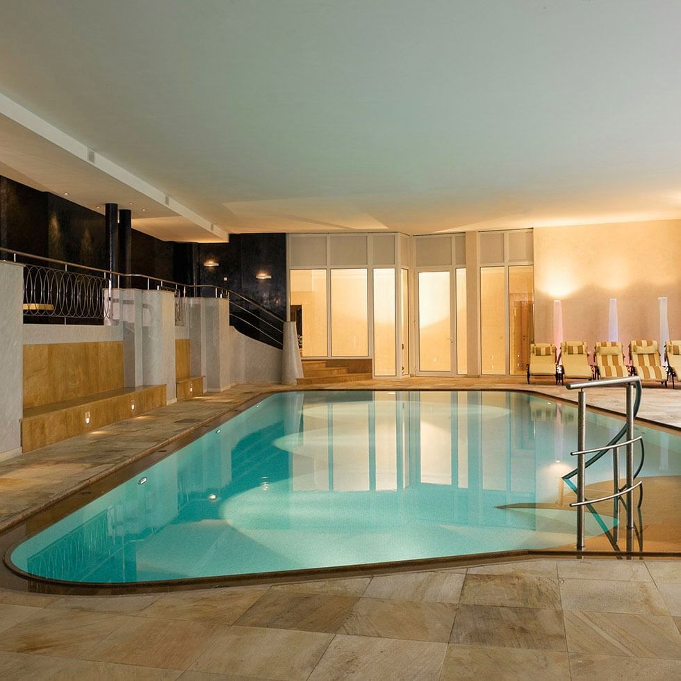 Luxury indoor swimming pool at Falkensteiner Hotels