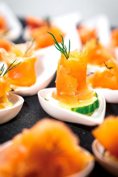 Smoked Salmon dish served in restaurant at Innovation Hotel