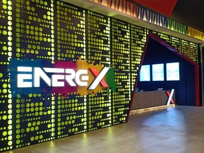 The ENERE X Park glowing sign by the entrance near Sunway Hotel Big Box