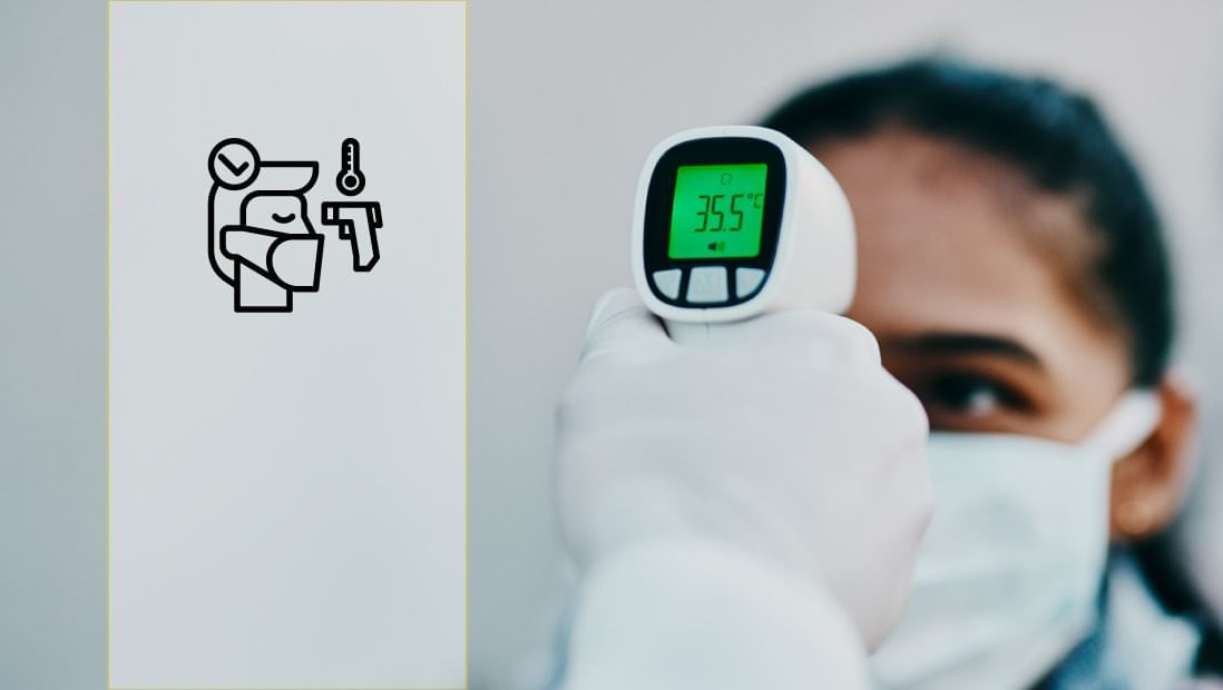 Checking health using a thermometer, Hotel Plaza San Francisco