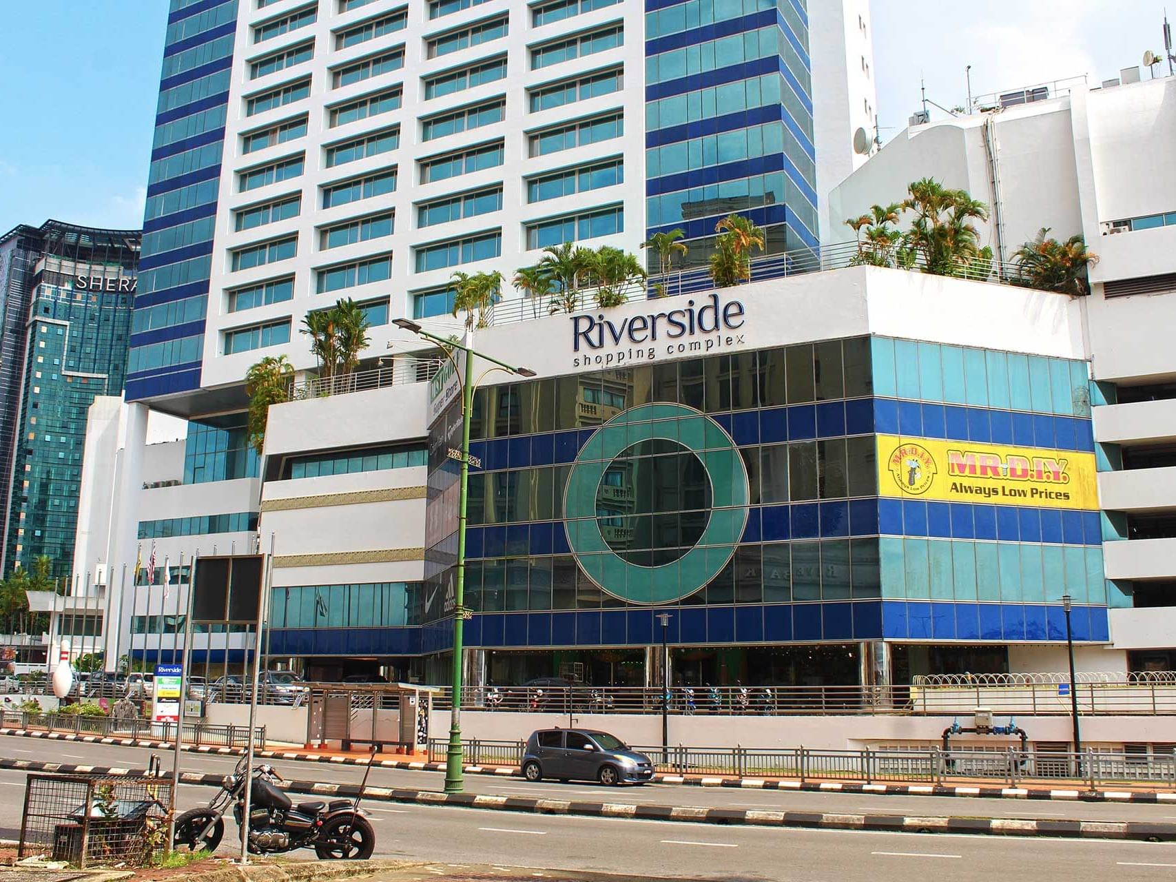 Street view of Riverside Shopping Complex near Hemisphere Corporation