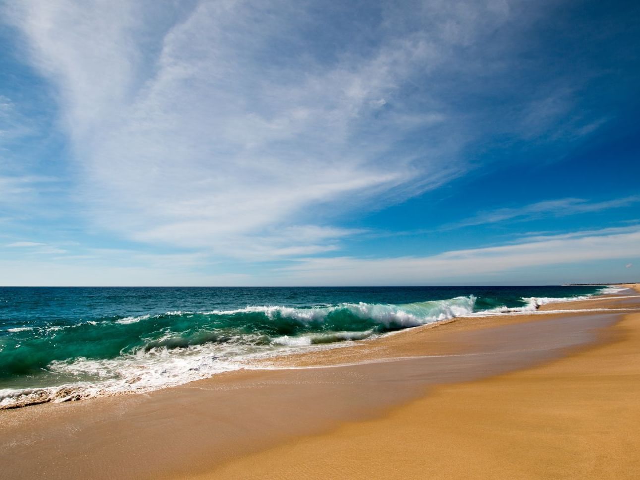 Panorama of Todos Santos beach & sea near La Colección Resorts