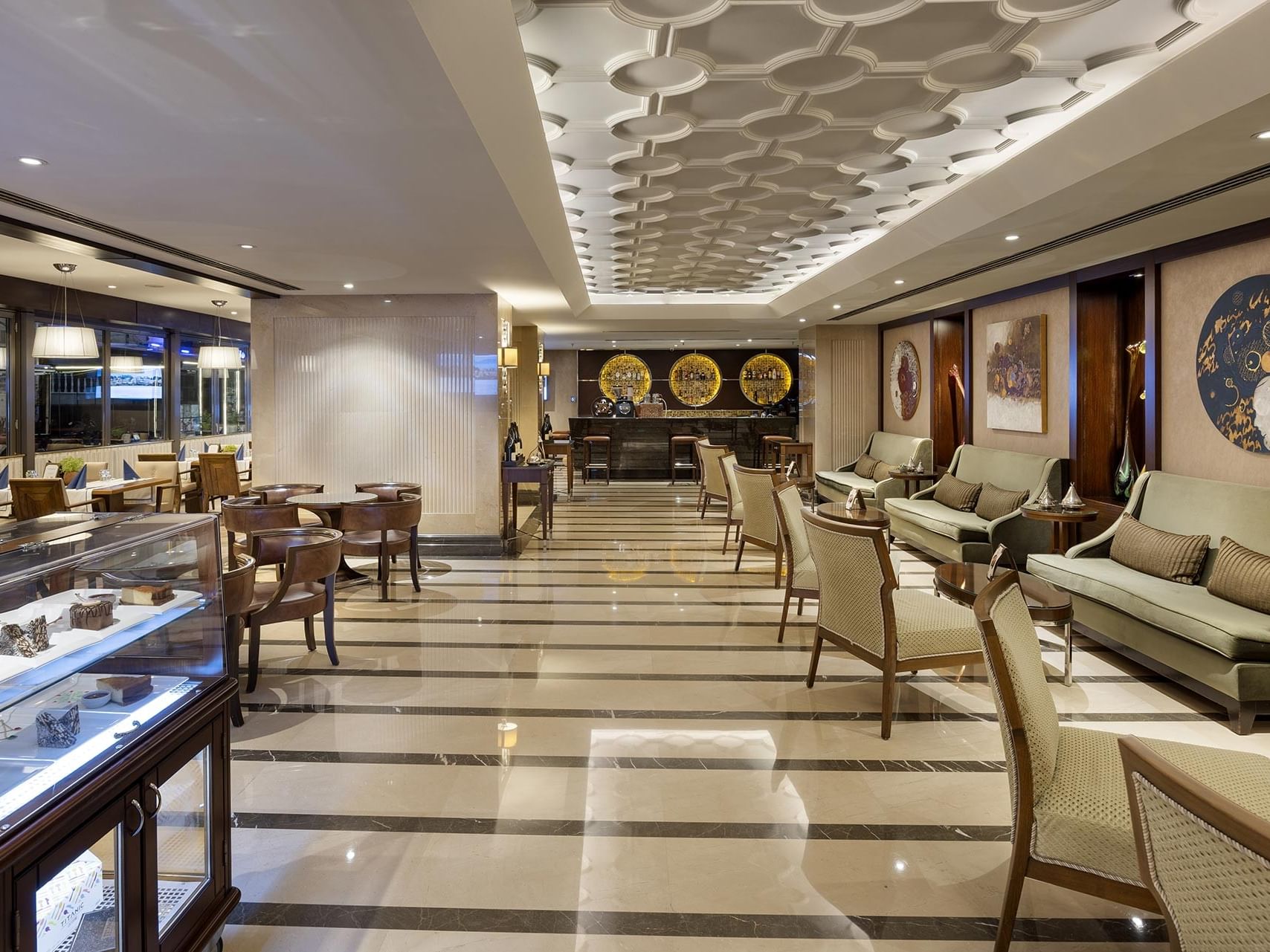 Interior of Pascarella Restaurant Café & Bar in Titanic City Taksim.