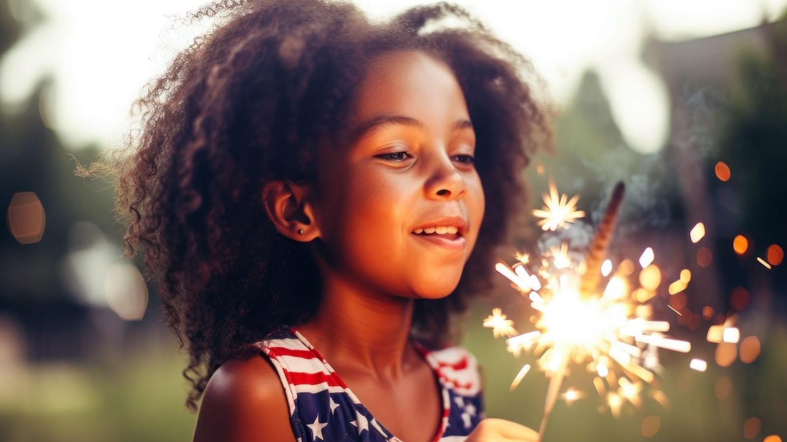 Young girl with a firework