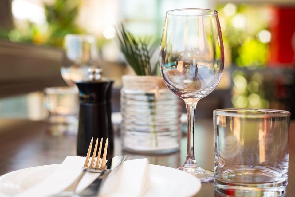 Close up on cutlery in the restaurant at H On Smith Hotel