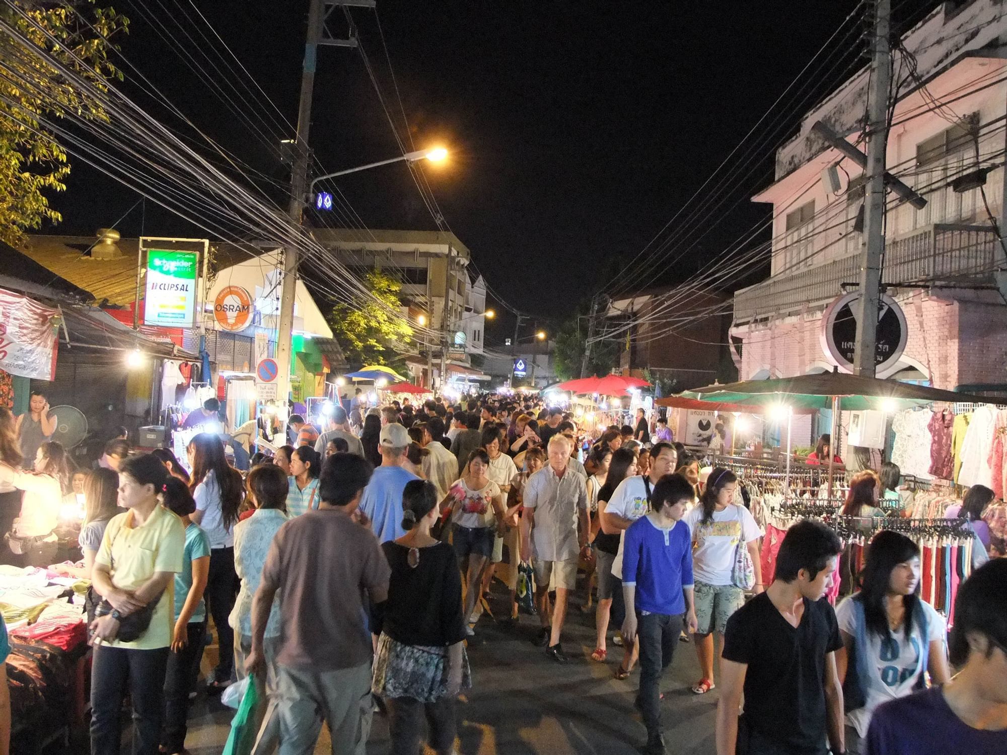 Crowd in Thapae Walking Street near U Hotels & Resorts
