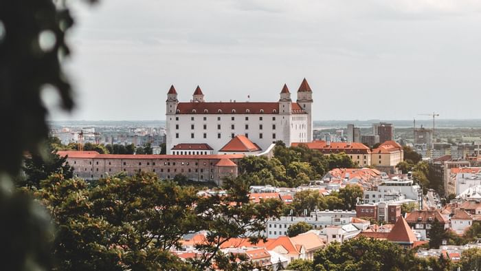 Aerial view of the city near Falkensteiner Hotels