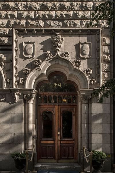 Entrance with a grand architectural design at The Sparrow Hotel