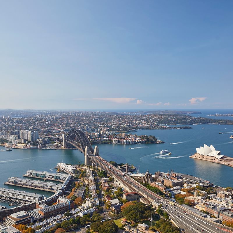 Aerial view of the city at Crown Towers Sydney