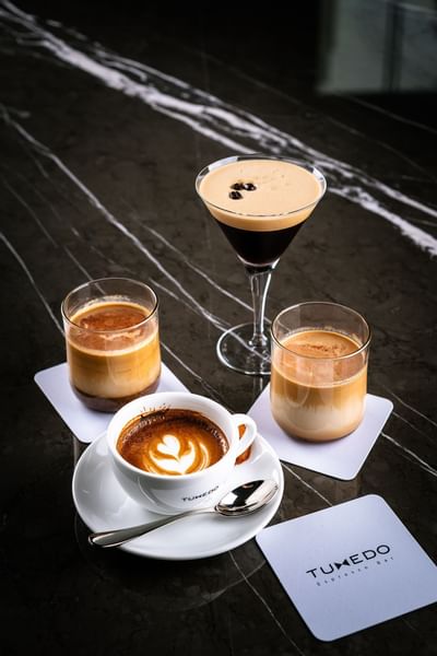 Close-up of coffee cups served at Carlton Hotel Bangkok Sukhumvit