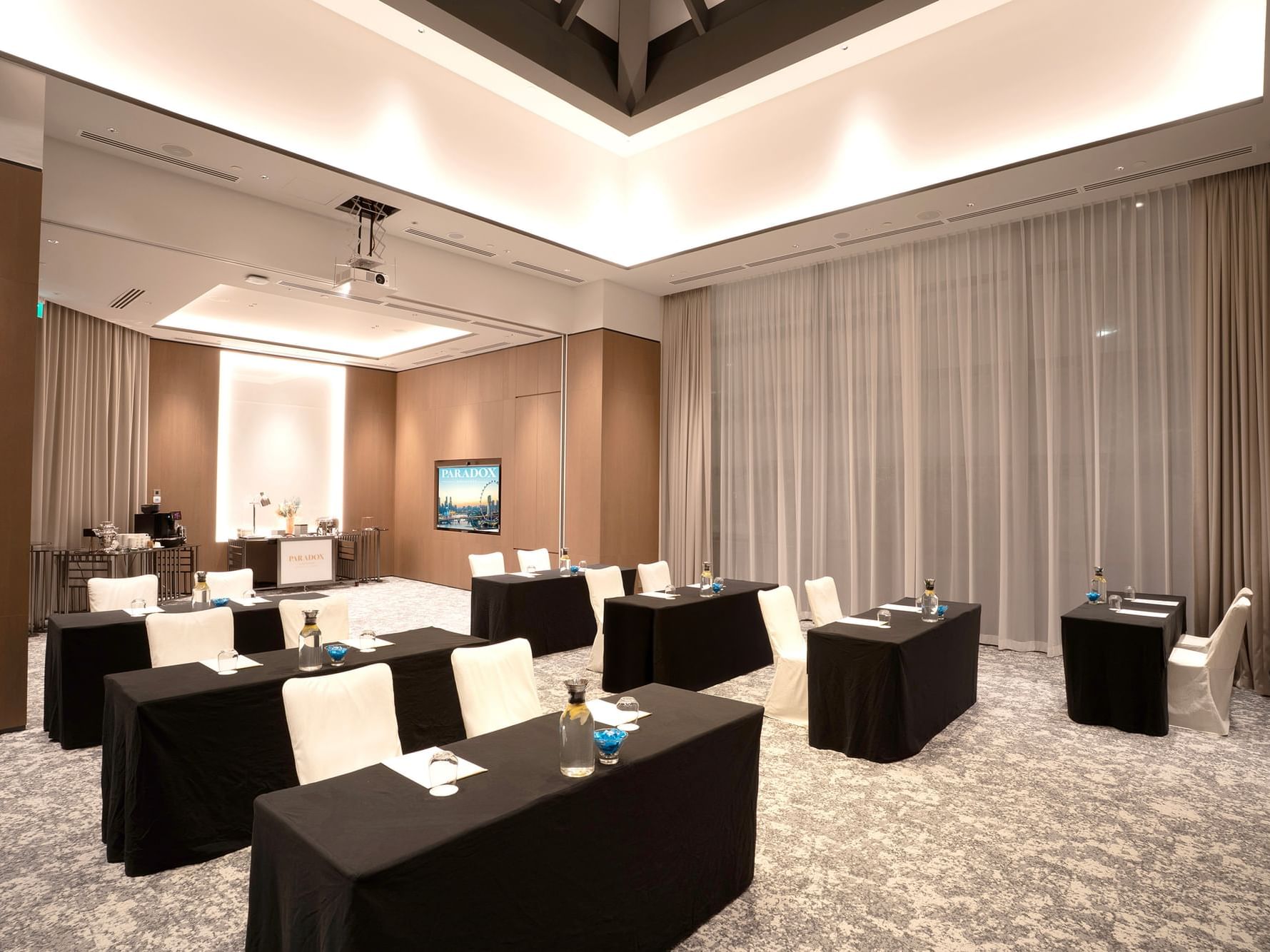 Classroom-style setup in Inkwood room at Paradox Singapore.