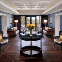 Seating area in Business Center lobby at Palazzo Versace Dubai