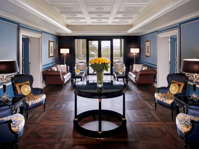 Interior view of Business Centre lounge at Palazzo Versace
