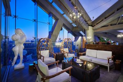 Living area of Suite with Terrace at Hotel Eclat Beijing