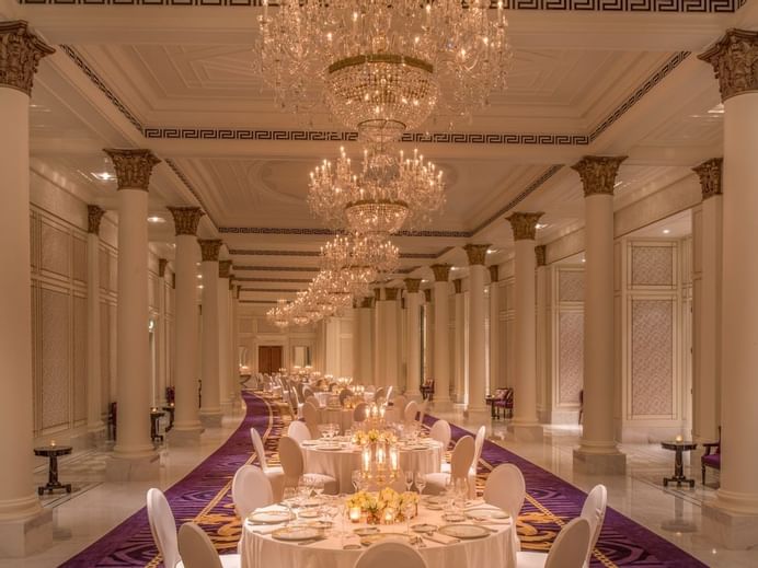Banquet setup in Pre-function area at Palazzo Versace Dubai