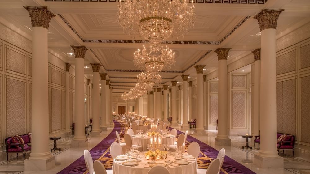 Banquet setup in Pre-function area at Palazzo Versace Dubai
