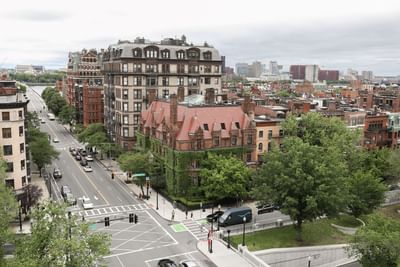 Bird-eye view of The Eliot Hotel & surroundings during daytime